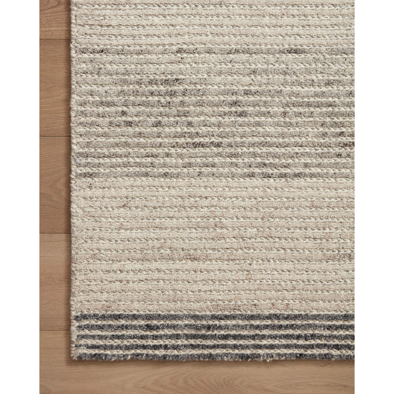Tapis géométrique en laine touffeté à la main Burnis, Rectangle 7 pi 9 po x 9 pi 9 po