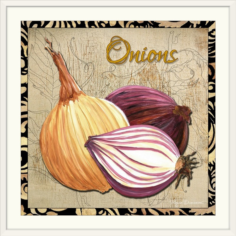 «Wicham Legumes Onions» par Megan Duncanson, impression, Cadre blanc, H 24 po x l 24 po x P 1 po