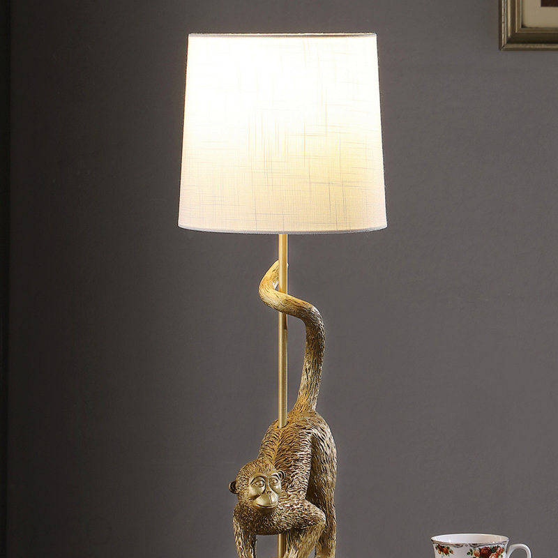 Lampe de table en polyrésine 24 po, Blanc doré