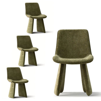Hennigan Upholstered Dining Chairs with Sculptural Base