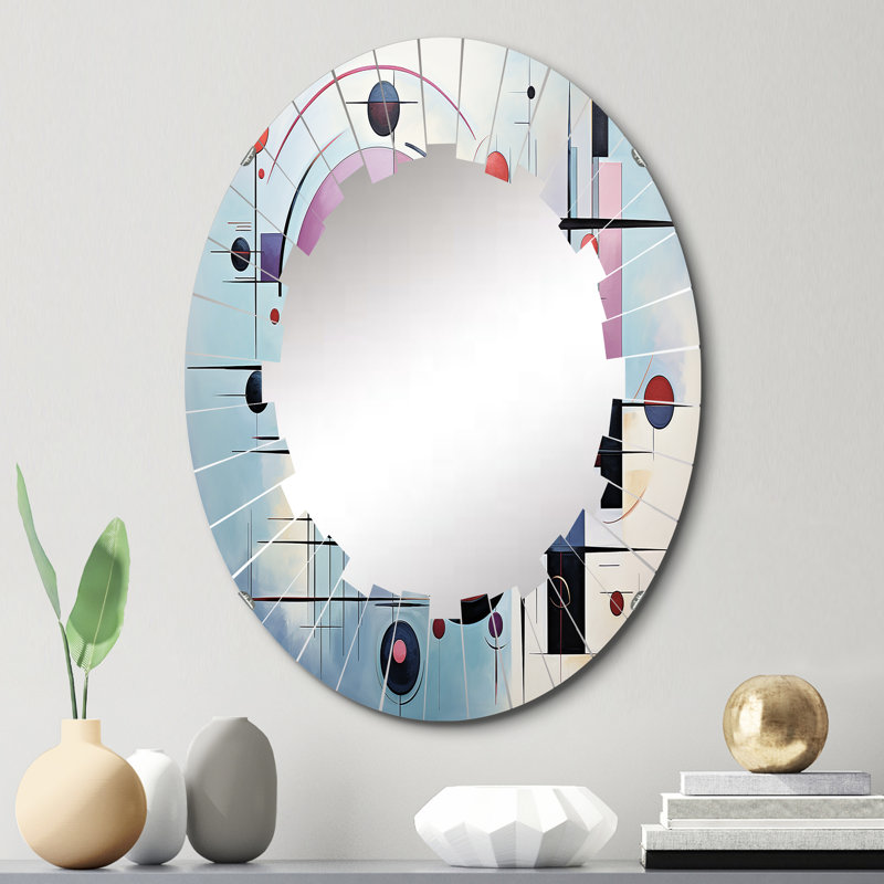 Aughnaholle - Miroir mural moderne ovale, 30 po x 20 po