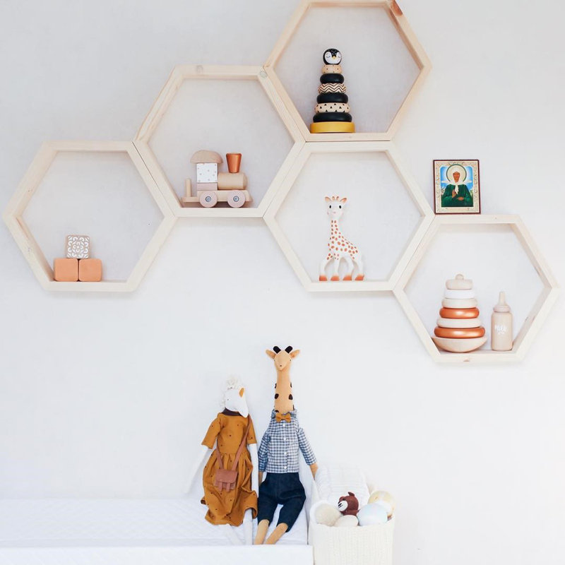 Thursa 5 -Piece Solid Wood Floating Shelf