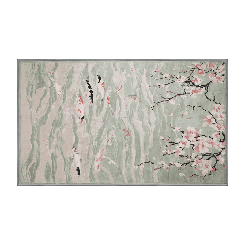 Machine Washable Gray Area Rug, Rectangle 7' x 10'