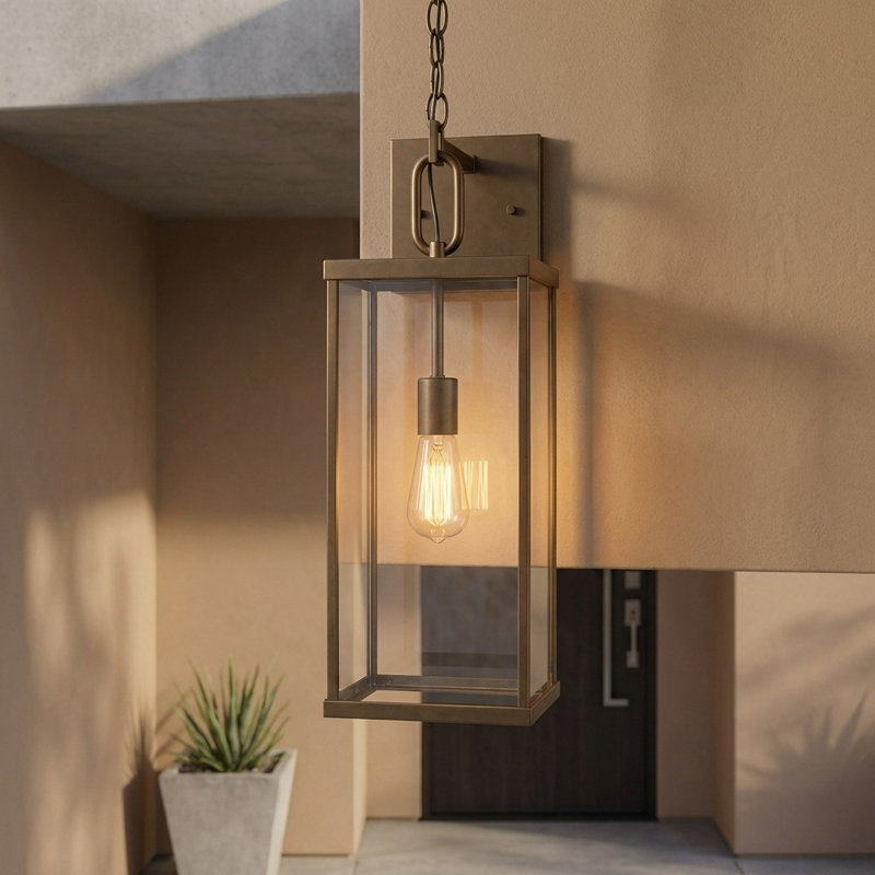 Lanterne Rox à une lumière, Oui, Bronze Antique, H 25 po x l 8 po x P 8,75 po