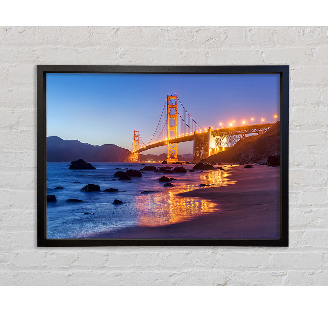 Golden Gate Bridge Stunning Light Glow - Einzelbildrahmen Kunstdrucke auf Leinwand