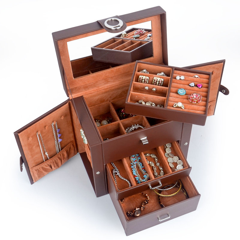 Boîte à bijoux pour femme, Brun