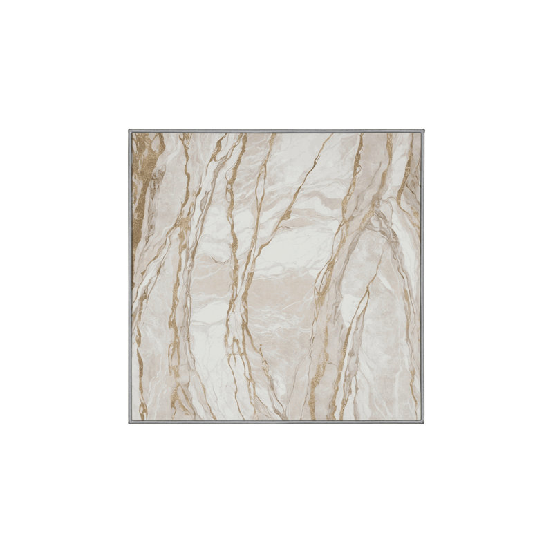 Machine Washable Gray Area Rug, Square 7'