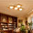 LED Wooden Creative Puzzle-Style Flush Mount Light