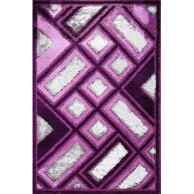 Tapis mauve à motif géométrique Ambrine