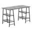 Table d'ordinateur de bureau à domicile avec tablettes - plateau en stratifié gris de 48 po et structure en métal noir, poste de travail contemporain élégant et fonctionnel pour les pieds de bureau, efficacité de 4