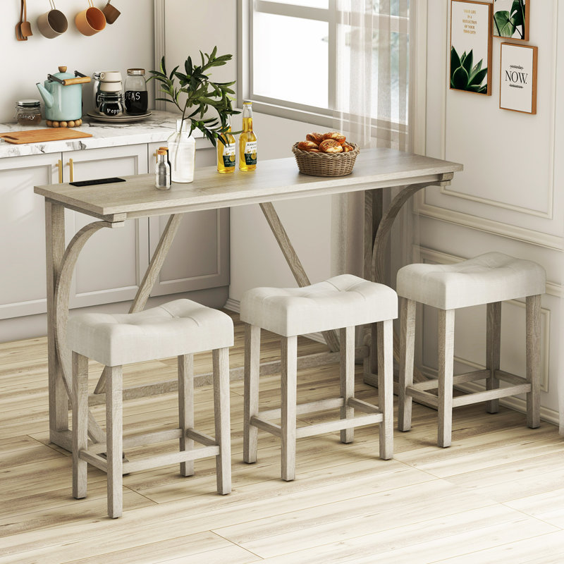 3 - Person Solid Wood Dining Set