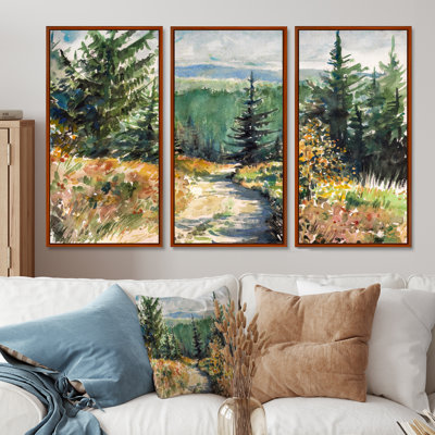 " Little Road In Mountain Landscape " by Designart 3 - Pieces