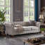 Canapé Chesterfield classique en similicuir brun-92761668