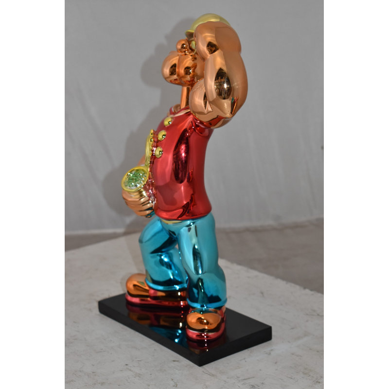 Statue Popeye emblématique en résine rouge, taille: 11 po x 6 po x H 17 po, H 17 po x l 11 po x P 6 po, Rouge