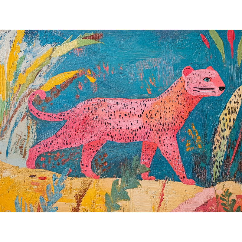 «Pink Panther», art mural sur toile tendue