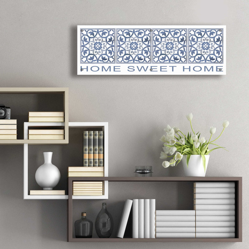 «Home Sweet Home Pattern» par Cindy Jacobs, art mural en verre acrylique, H 12 po x l 36 po x P 0,2 po