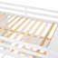 Lit mezzanine double avec lit simple autoportant, tablettes, bureau et garde-robe - blanc