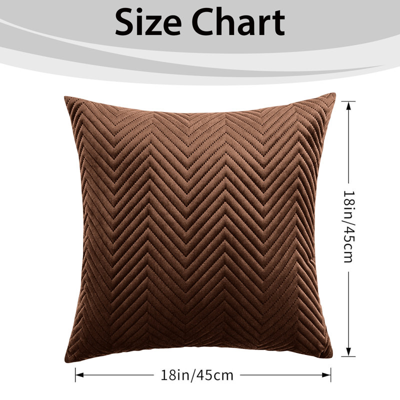 Aspire Homeware Embossed Square Velvet Cushion Cover, Coffee, Pack of 4