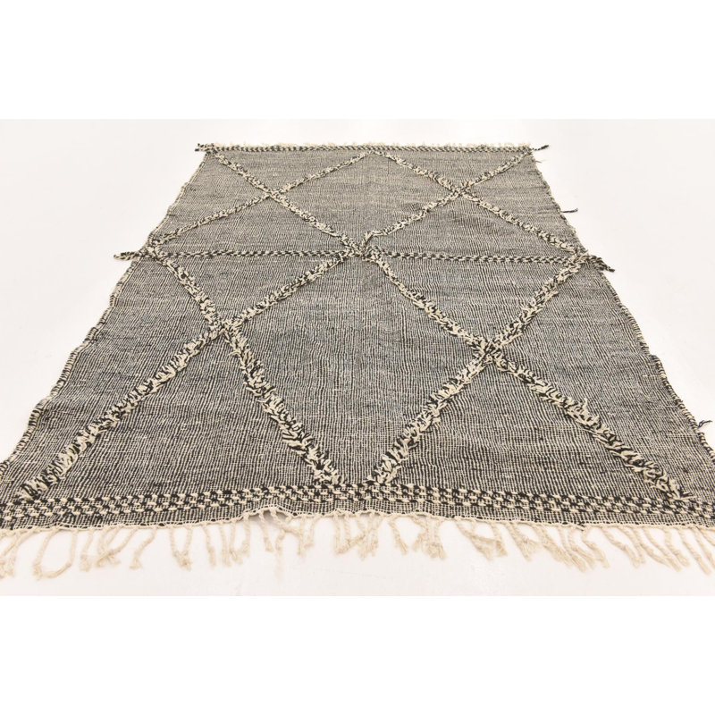 Tapis noir et blanc Mosser