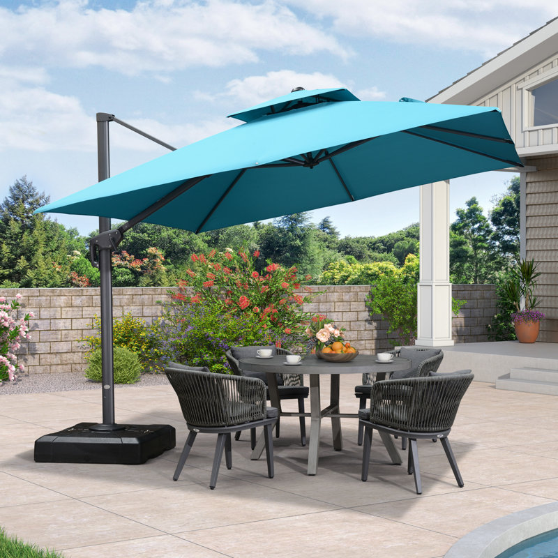 304cm Cantilever Parasol, Turquoise Blue