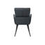 Chaise de salle à manger, hauteur 36 po, ensemble de 2, rembourrée, latérale, salle à manger, cuisine, aspect cuir bleu, métal noir, contemporain, moderne-873754042