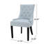 Chaise de salle à manger en tissu bleu, 2 piqûres en losange, pieds en bois, structure à 2 pieds-2062320032