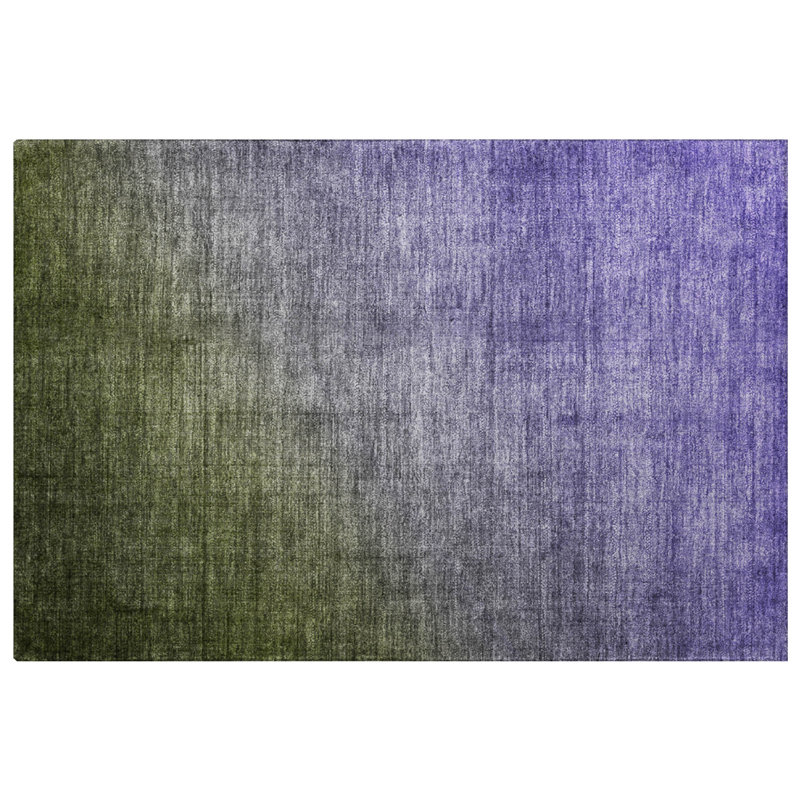 Premium Machine Washable Dream Shag ADS569 Ombre Rug, 1'8" x 2'6", Olive