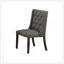 Ensemble de 2 chaises de salle à manger capitonnées modernes en tissu de polyfibre noir moderne, panneau de fibres à densité moyenne en bois d'hévéa, conception à oreilles pour une assise élégante