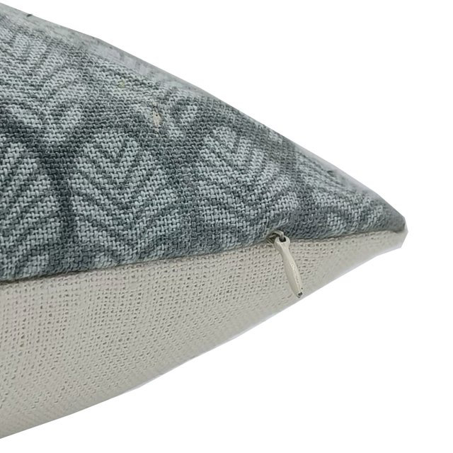Sanganeri Jaal Linen Square Pillow Cover, 14"H x 14"W