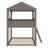 Wood Bunk Bed With Roof, Window, Guardrail-1161886605