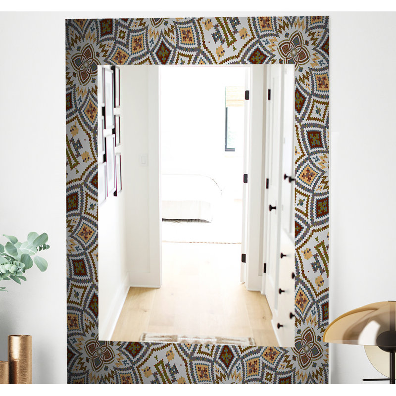 Miroir mural en mosaïque arabe, H 39,4 po x l 29,5 po