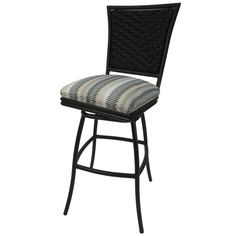 Tabouret de bar 35 po avec coussin Cutlip, Brun, Soleil gris