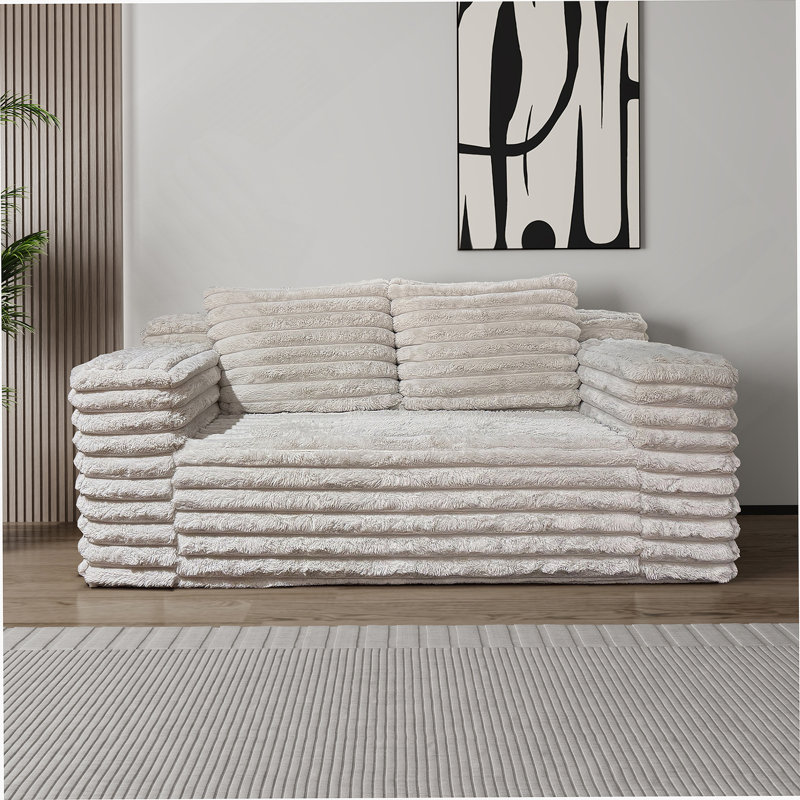 Boneless Loveseat Sofa, Floor Sofa For Apartment Office Bedroom Living Room