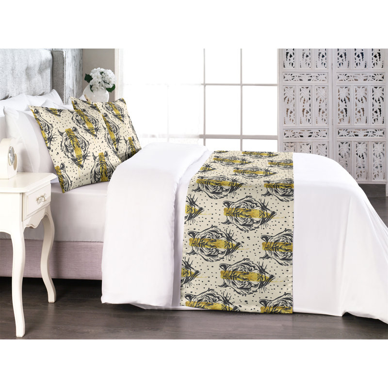 Ensemble de chemin de lit Ambesonne Tiger, Grand lit