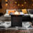 28" Propane Gas Fire Pit Table 50000 BTU Square Steel Fire Pit for Outside Patio Deck Garden Backyard