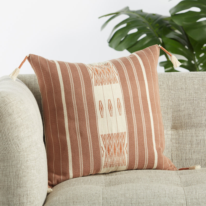 Coussin carré 100% coton Ezri, Pas de remplissage
