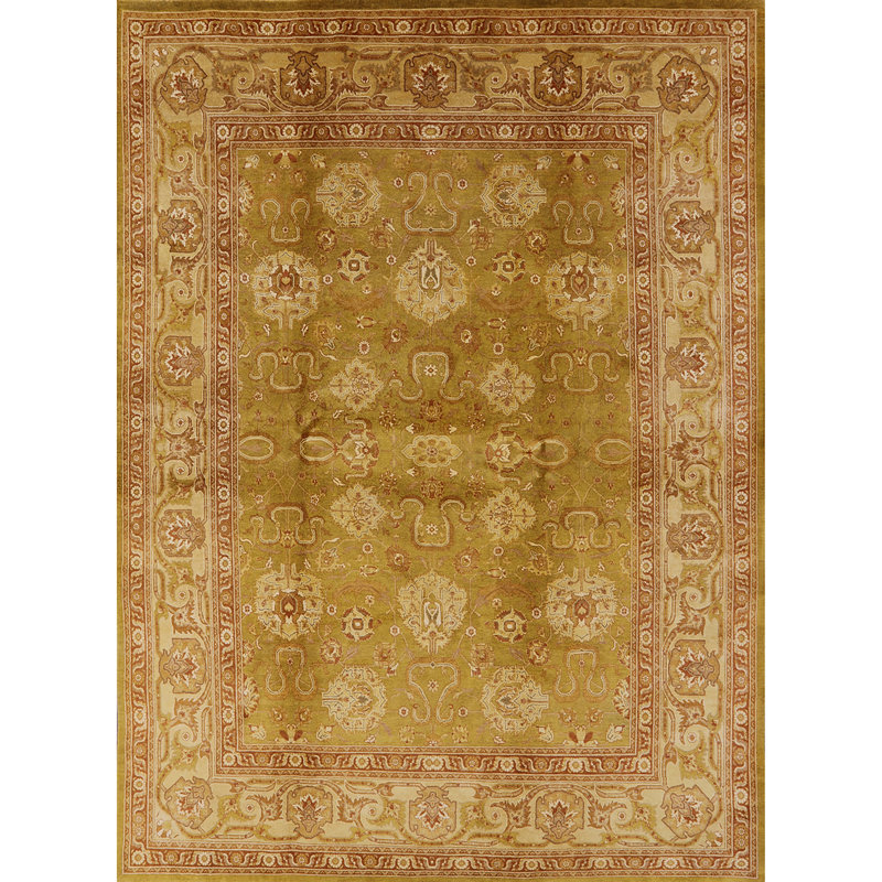 Tapis oriental jaune / brun Wabasha, Rectangle 5 pi x 7 pi