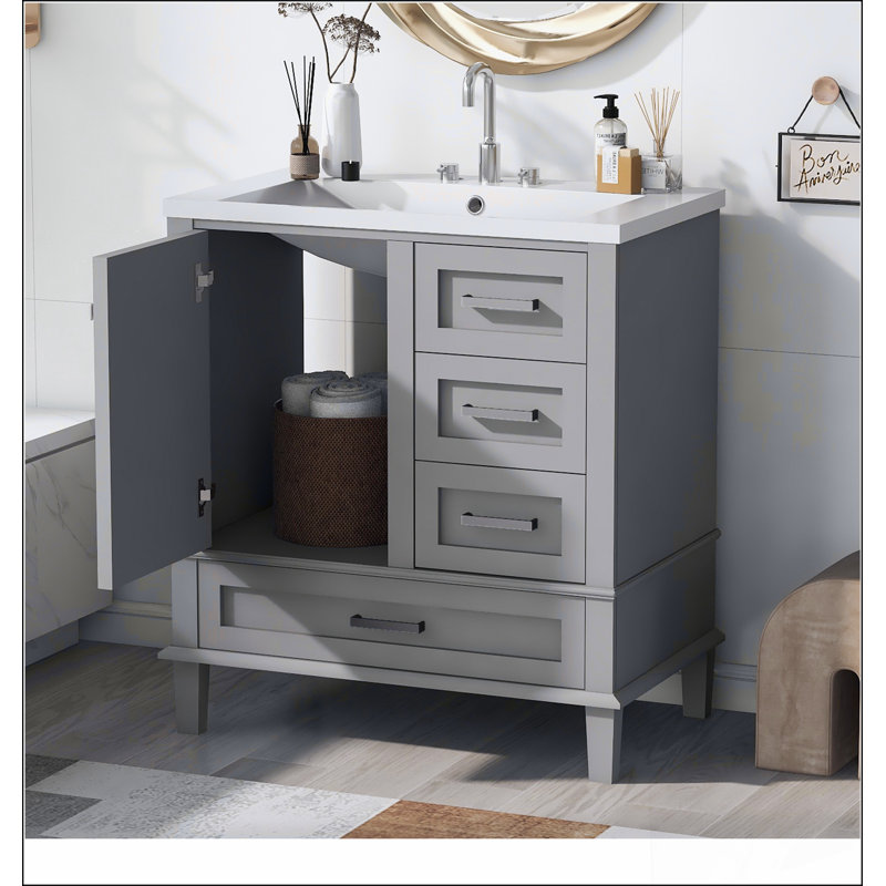 Ensemble de meuble-lavabo moderne 30 po avec meuble-lavabo 30 po, Gris