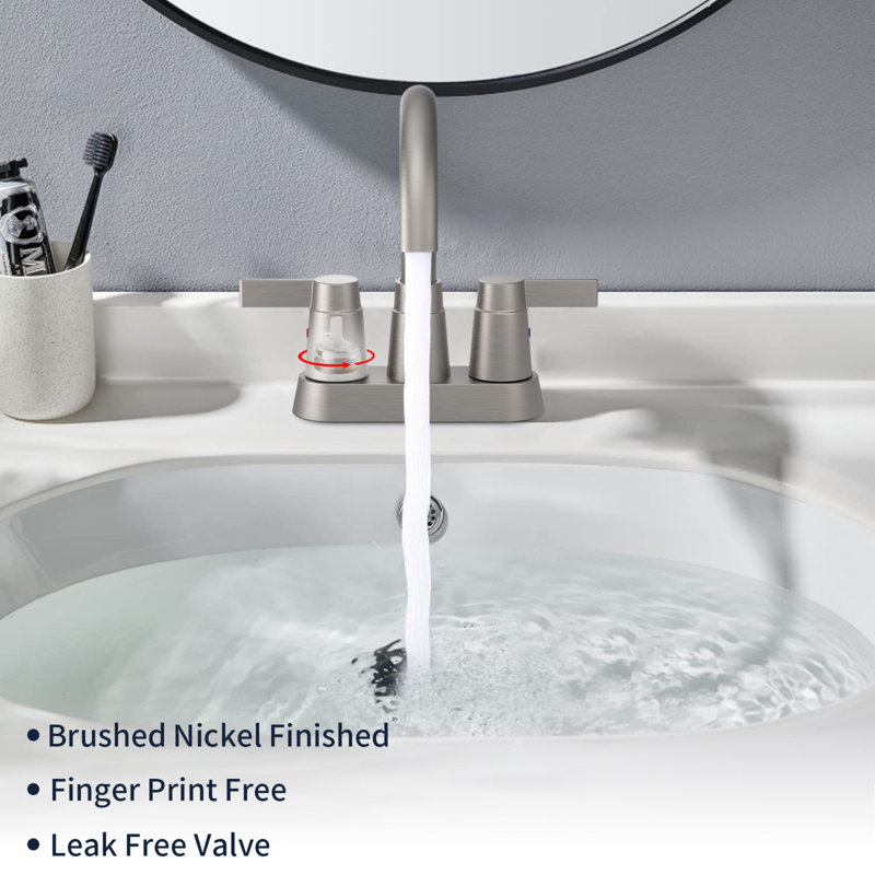 Bathroom faucet with 360 degree turn spout, Brushed Nickel