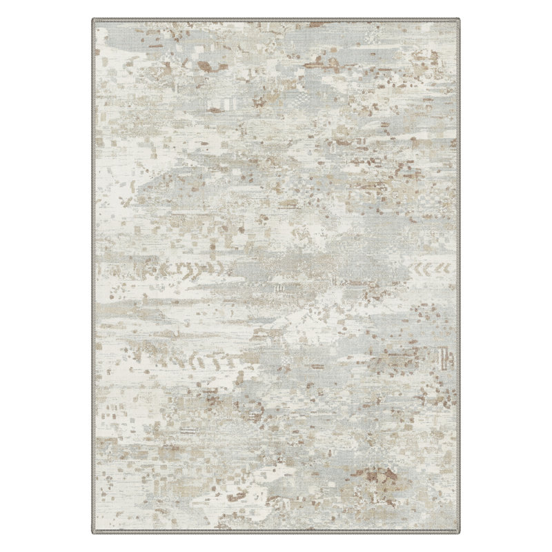 Tapis d'intérieur moderne beige / brun Vesper, Rectangulaire 8 pi x 10 pi