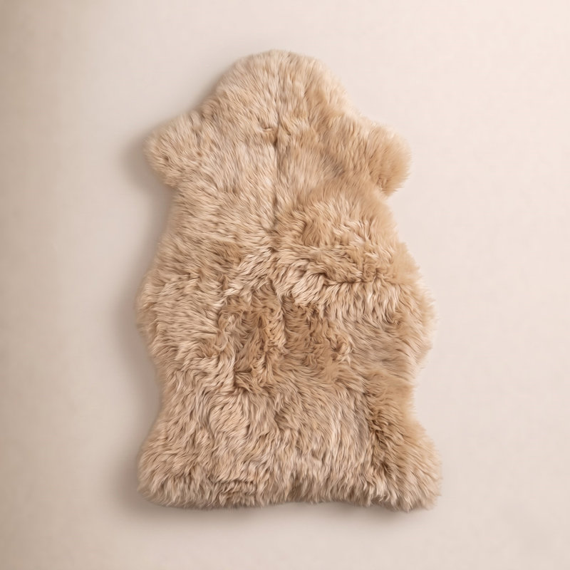 Lalo Sheepskin Area Rug, Beige