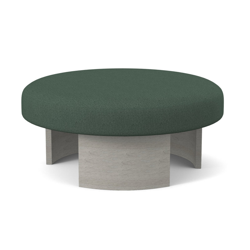Eclipse Round Ottoman, Bisque, Fizz Ivory 100% Polyester
