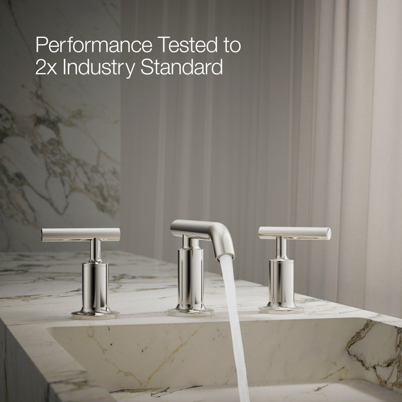 Purist Widespread Bathroom Faucet with Drain Assembly, Vibrant Polished Nickel