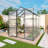 Heavy-Duty Aluminum Walk-In Greenhouse With 4Mm Polycarbonate Panels, Raised Base & Anchor Kit - Windproof All-Season Outdoor Greenhouse (Black) For Backyard/Terrace/Garden, Uv Protection & Drainage System-121307019-121307021