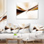 Dynamic Golden Waves - Coussin imprimé abstrait-29366529-89823914