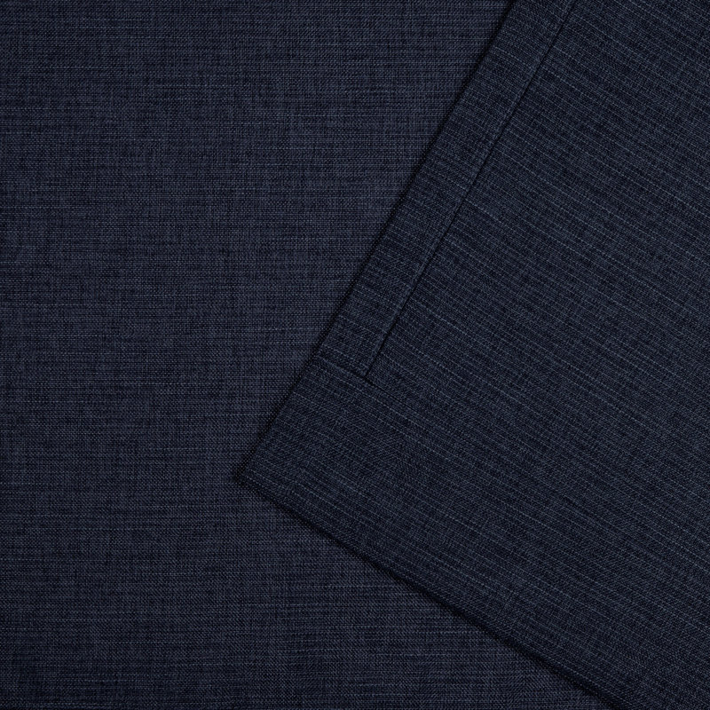 Nicole Miller Faux Linen Slub Textured Hidden Tab/Rod Pocket Top Light Filtering Curtain Panel Pair, Peacoat Blue