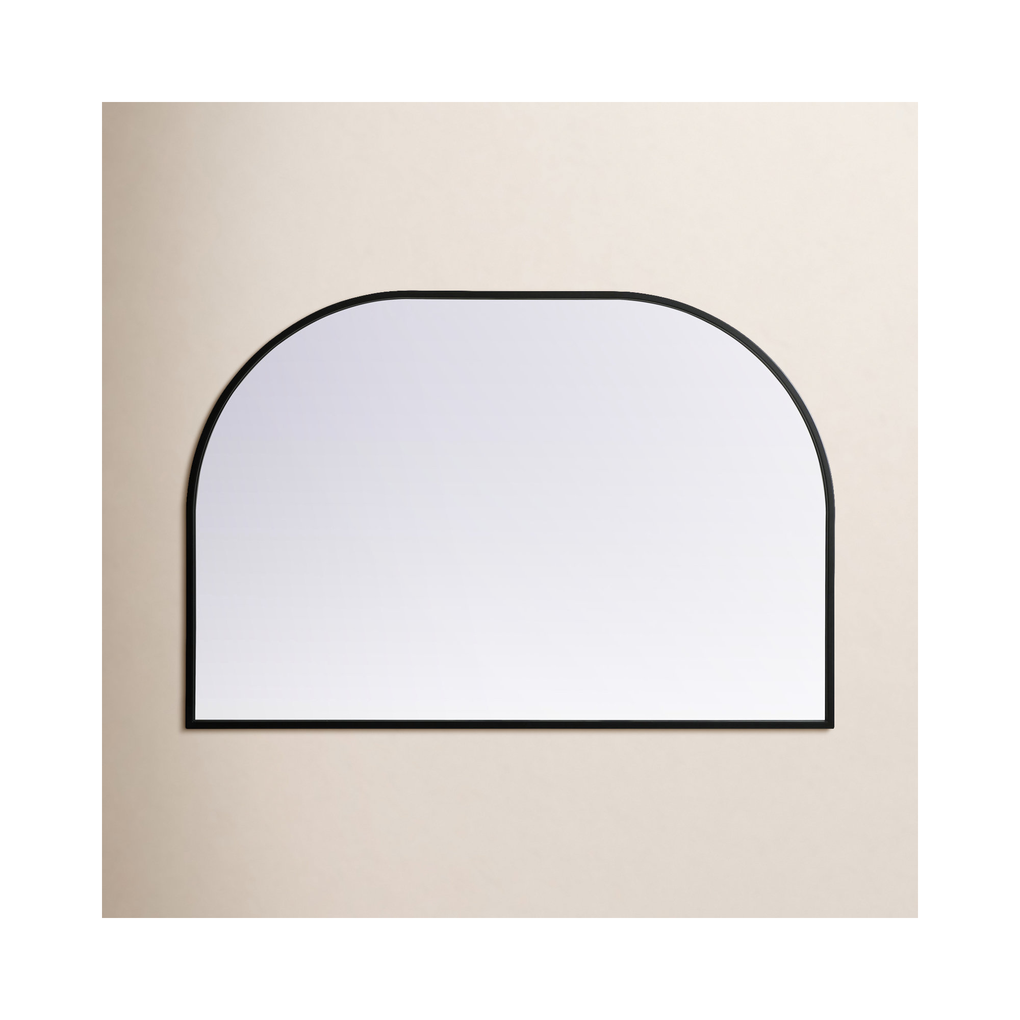 Sabine Metal Wide Arch Wall Mirror, 38" x 42", Black