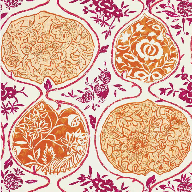 Papier peint Katsugi, Tangerine / baie