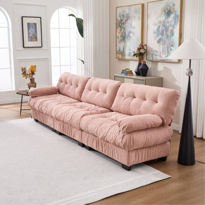 Modular Sectional Sofa,Cloud Couch, Modern Deep Seat Couches for Living Room, 3-Seater Comfy advanced flannelette Sofa for Bedroom, Oversized Sectiona