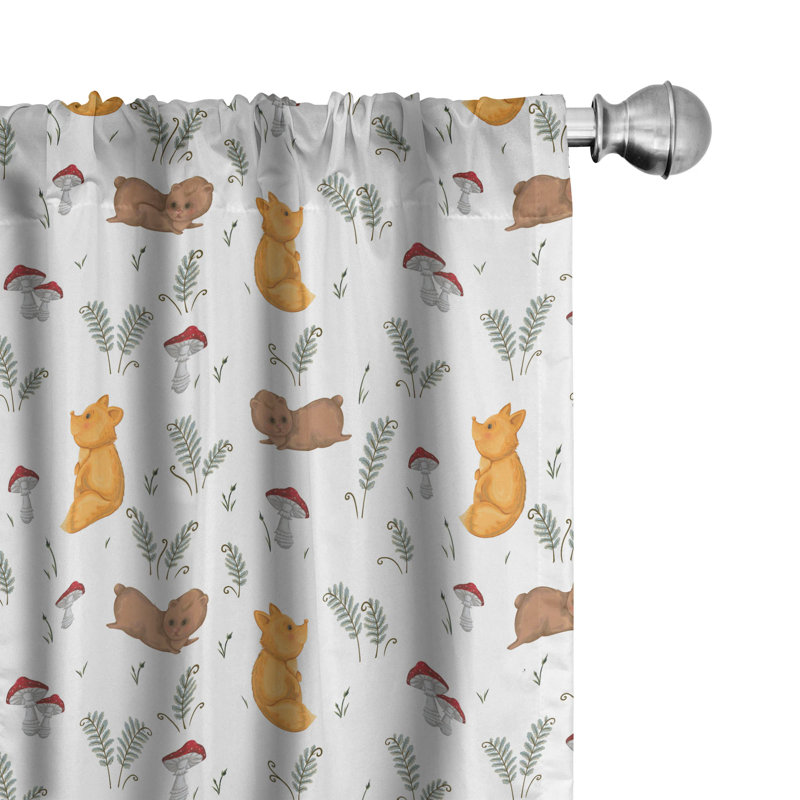 Nursery Floral Semi-Sheer Rod Pocket Curtain Panels, 28" x 84"